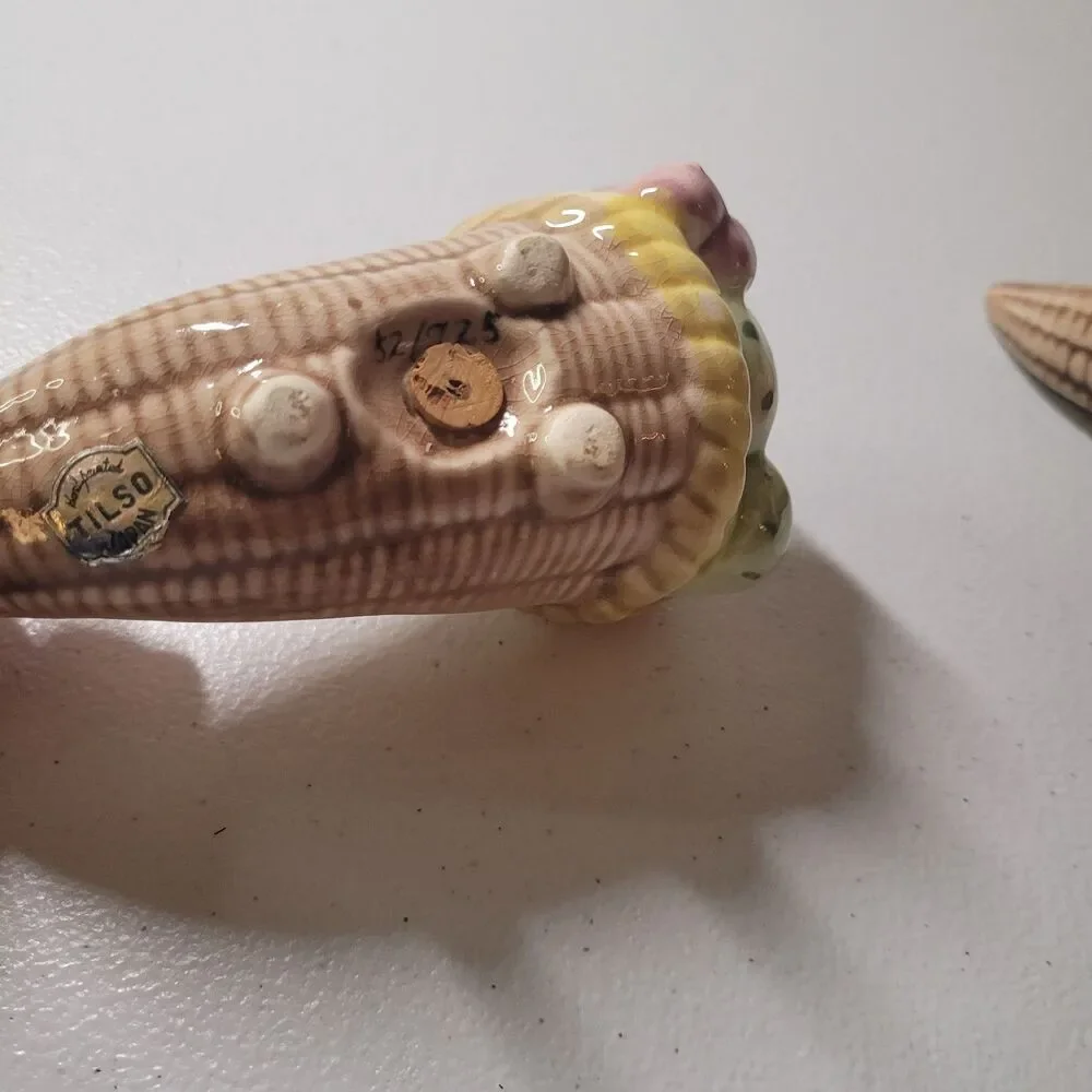 Tilso Japan Cornucopia Fruit Basket Salt & Pepper Shakers • Vintage Ceramic